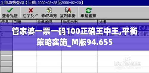 管家婆一票一码100正确王中王,平衡策略实施_M版94.655