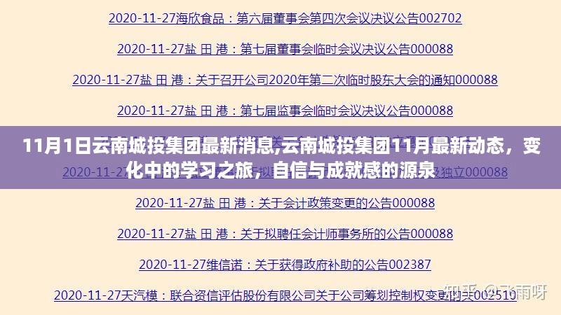 云南城投集团最新动态，变化中的学习之旅，自信与成就感的源泉