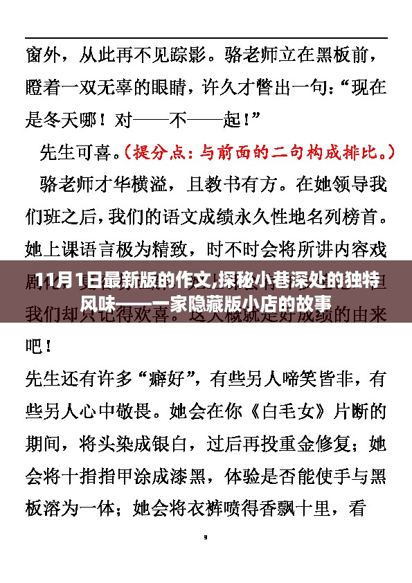 探秘小巷深处的独特风味，一家隐藏版小店的传奇故事