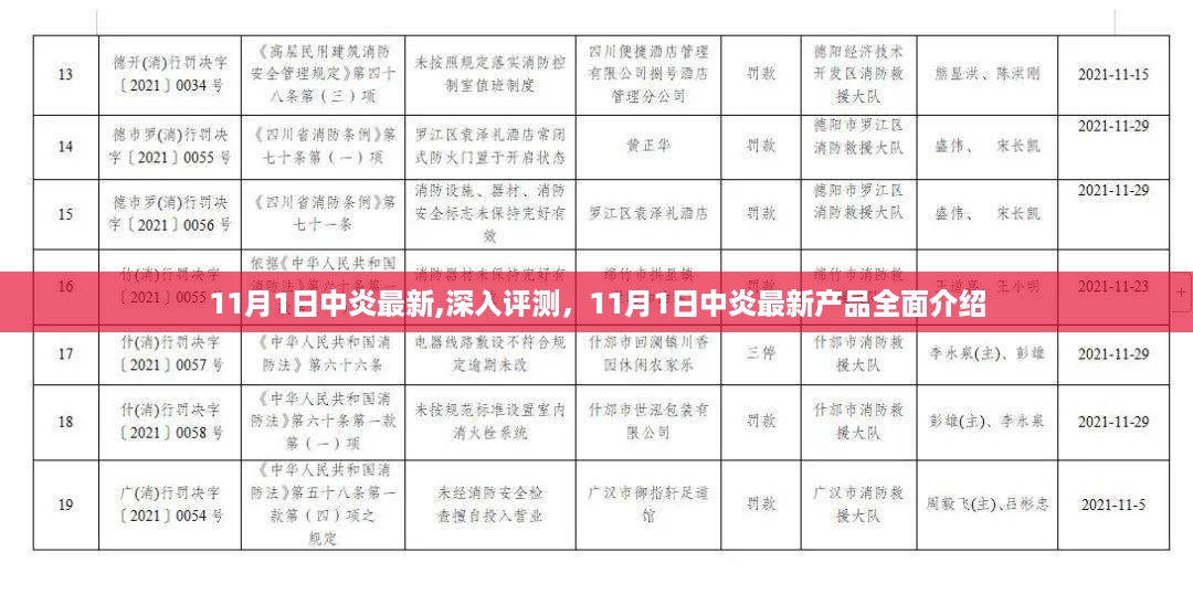 11月1日中炎最新产品深度评测与全面介绍