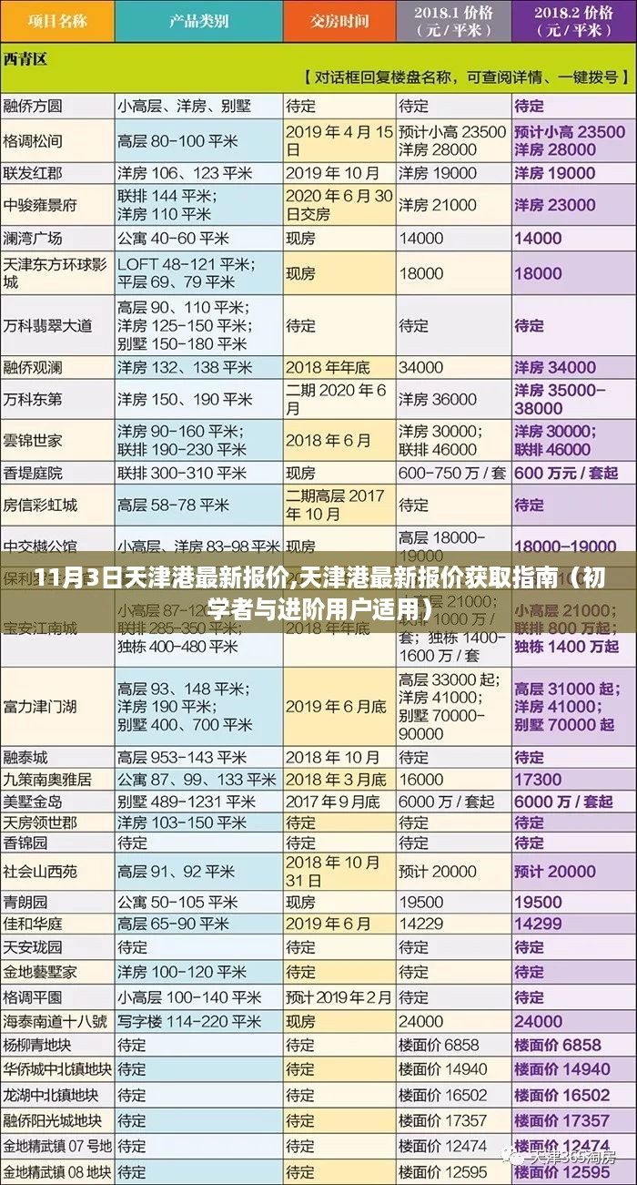 天津港最新报价获取指南，从初学者到进阶用户一步到位（11月3日版）