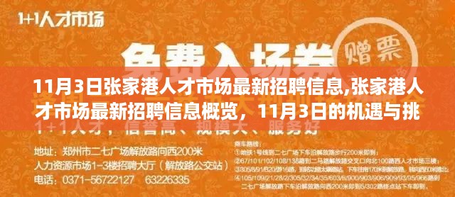 11月3日张家港人才市场最新招聘信息概览，机遇与挑战