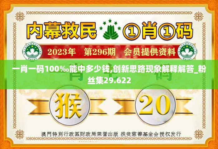 一肖一码100‰能中多少钱,创新思路现象解释解答_粉丝集29.622