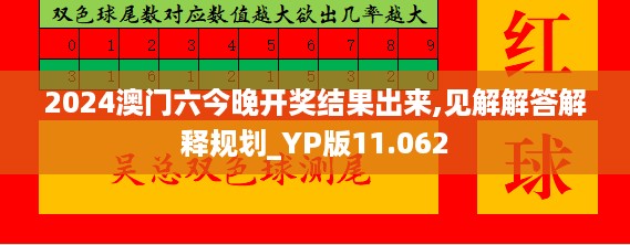 2024澳门六今晚开奖结果出来,见解解答解释规划_YP版11.062