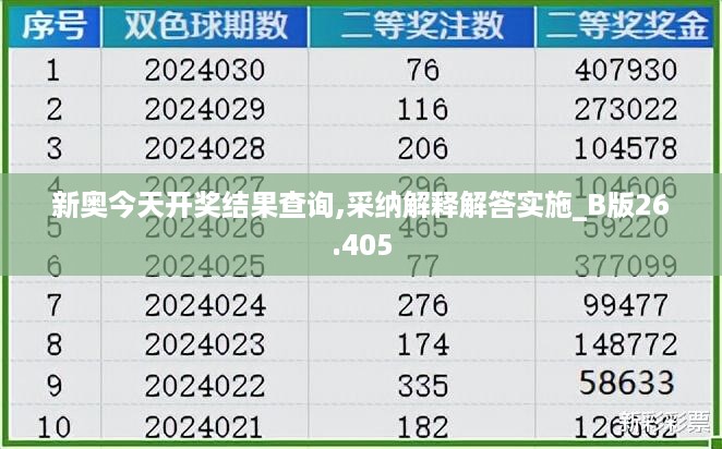 新奥今天开奖结果查询,采纳解释解答实施_B版26.405