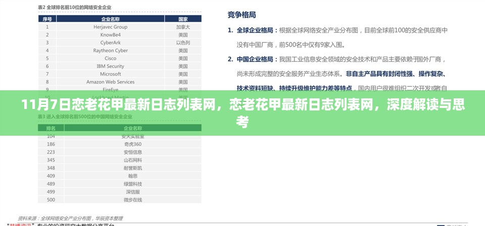 恋老花甲最新日志列表网，深度解读与反思