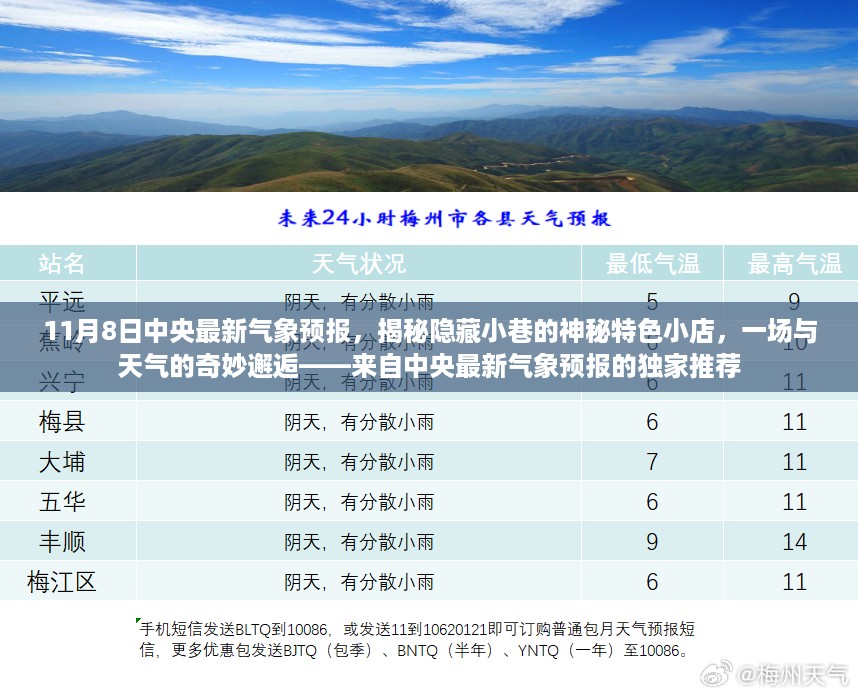 中央最新气象预报揭秘，天气与小巷神秘特色小店的奇妙邂逅独家推荐