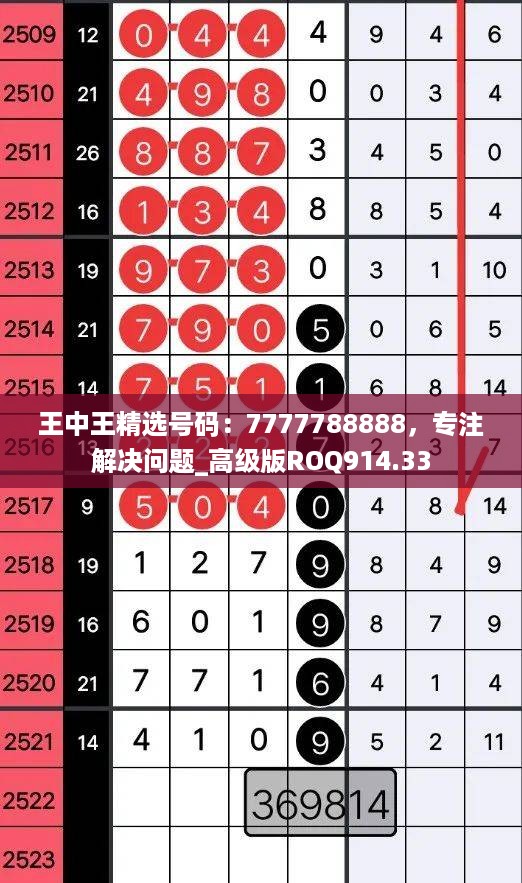 王中王精选号码：7777788888，专注解决问题_高级版ROQ914.33