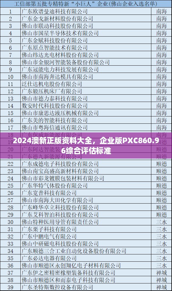 2024澳新正版资料大全，企业版PXC860.96综合评估标准