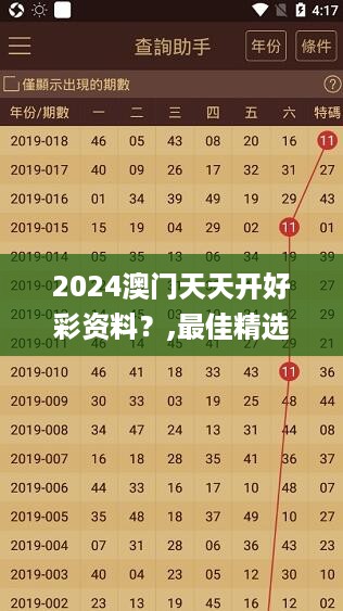 2024澳门天天开好彩资料？,最佳精选解释_史诗版HTU419.43