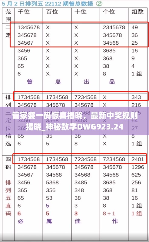 管家婆一码惊喜揭晓，最新中奖规则揭晓_神秘数字DWG923.24