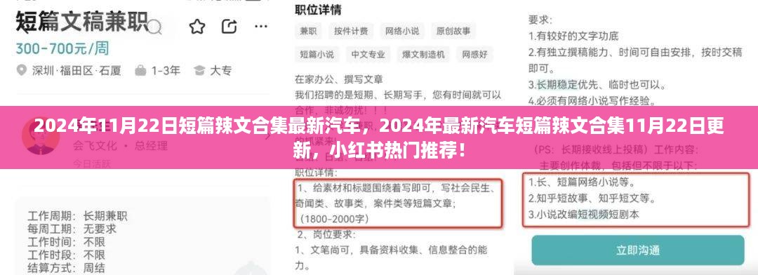 最新汽车短篇辣文合集，小红书热门推荐，2024年11月更新