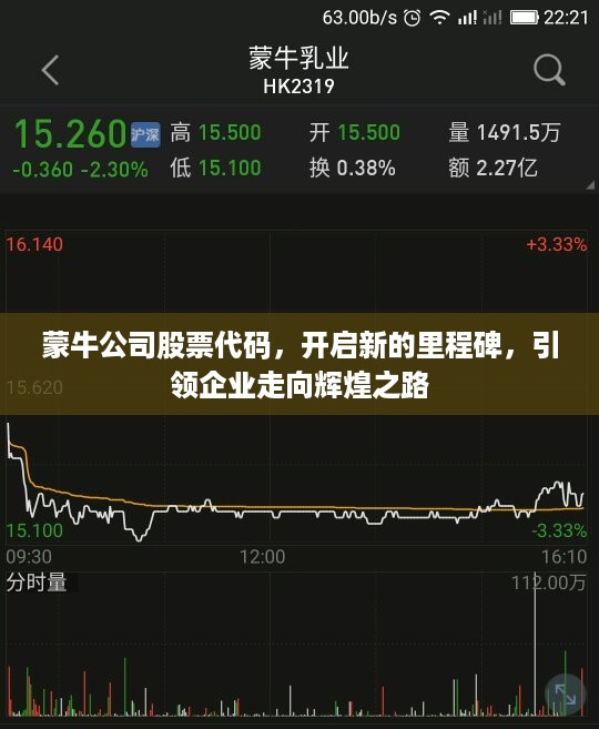 蒙牛公司股票代码，开启新的里程碑，引领企业走向辉煌之路