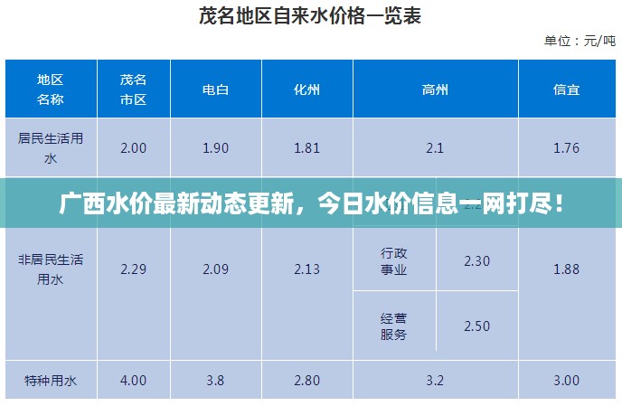 广西水价最新动态更新，今日水价信息一网打尽！