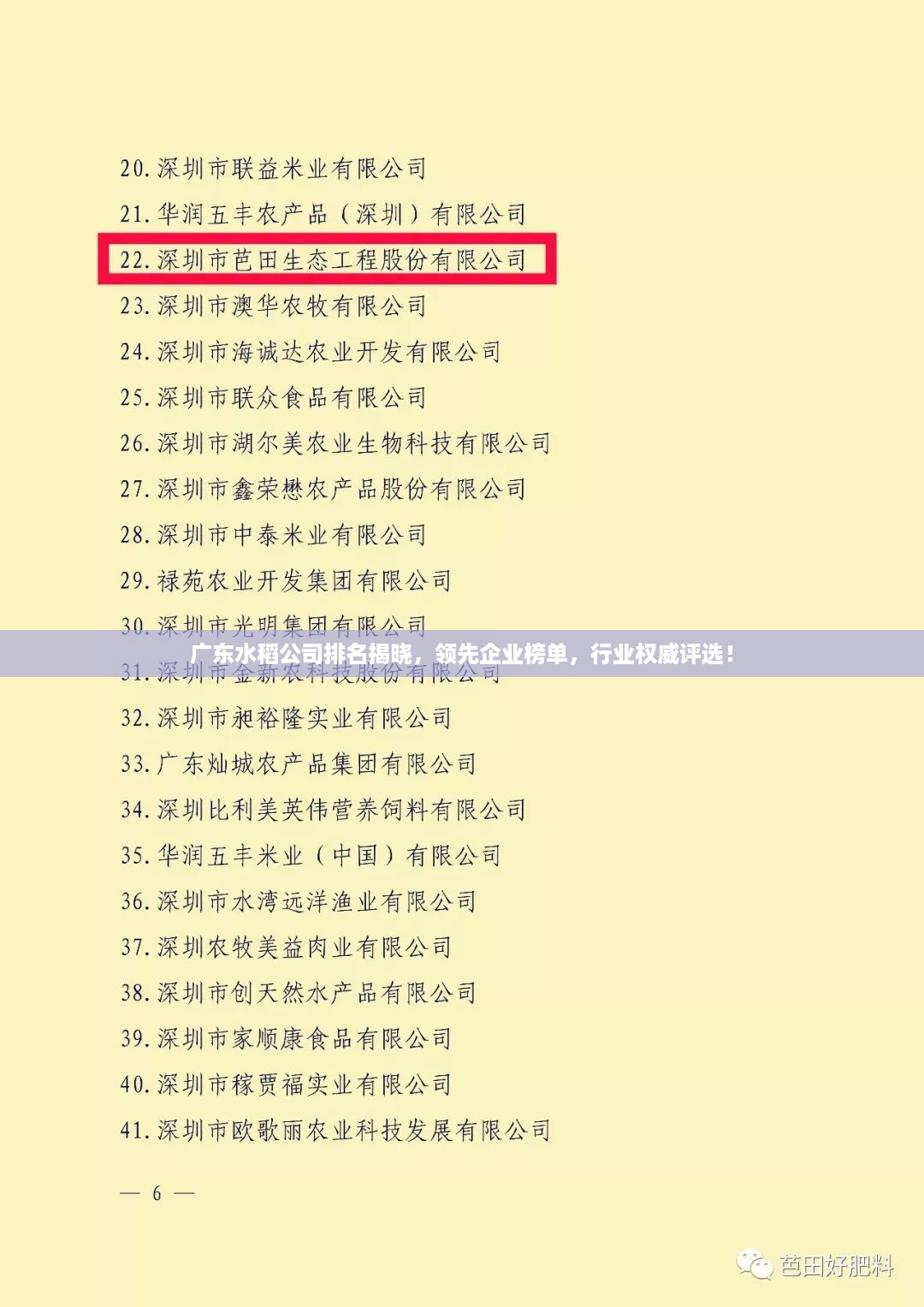 广东水稻公司排名揭晓，领先企业榜单，行业权威评选！